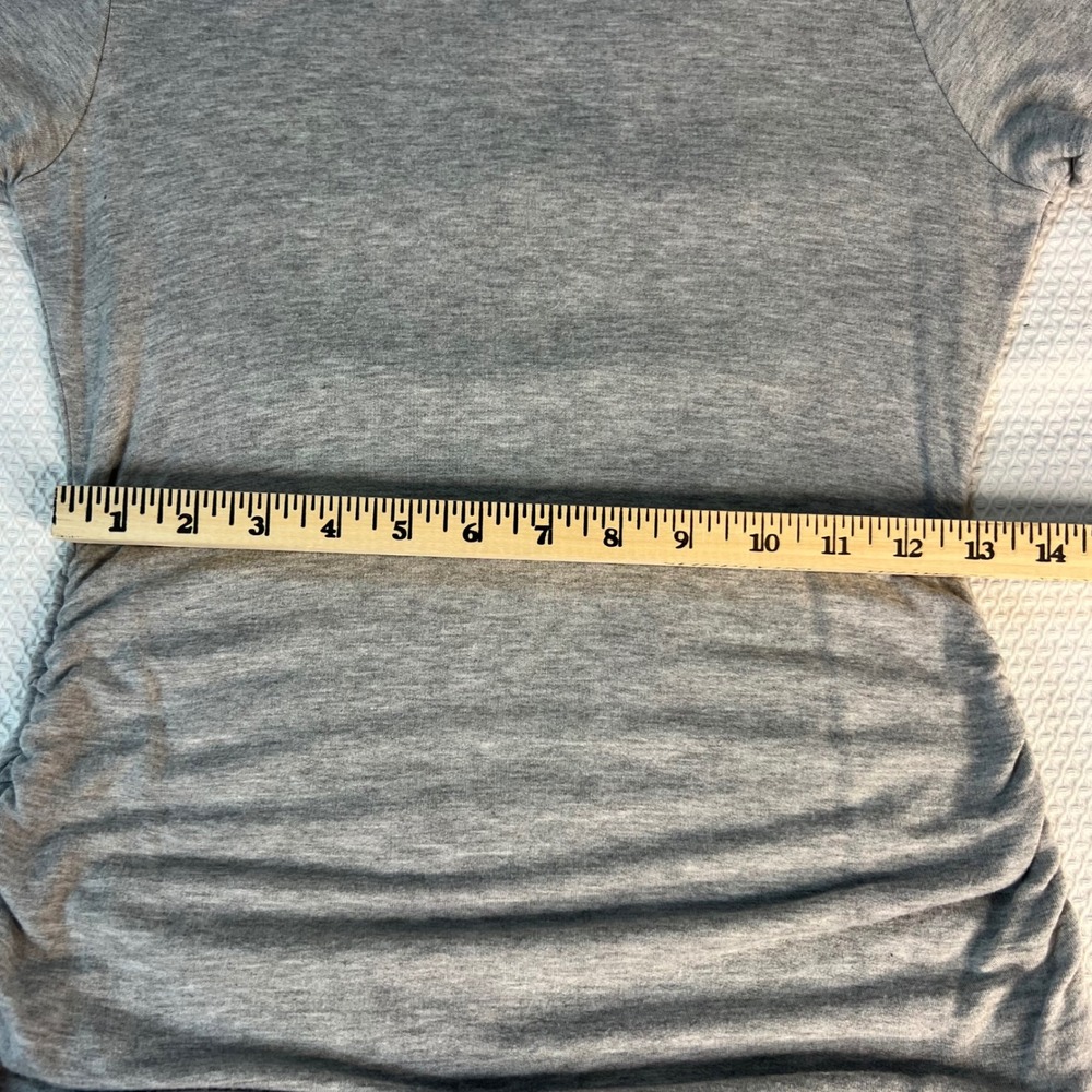 Antistar Womens Gray Ruched Side Bodycon T-Shirt Mini Dress Medium Heather Grey - Picture 6 of 7